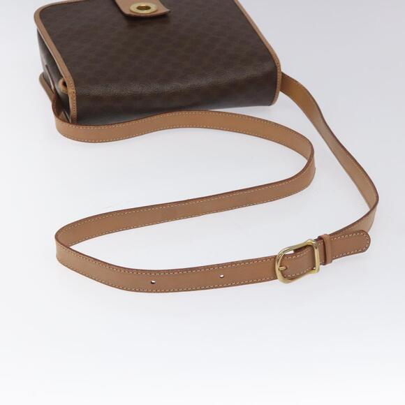 CELINE Macadam Canvas Shoulder Bag Pvc Leather Brown Gold - Picture 7 of 12